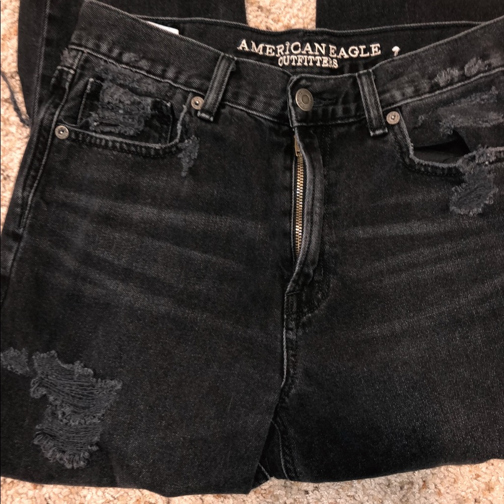 Black mom jeans with rips from American Eagle